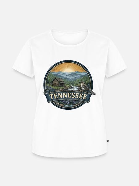 Tennessee Smoky Mountains Retro-Reiseabzeichen - Frauen Premium Bio T-Shirt - Weiß
