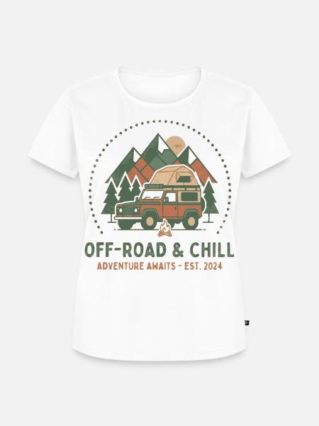Offroad & Chill: Abenteuer im Camper - Frauen Premium Bio T-Shirt - Weiß