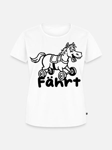Fährt Pferd mit Rädern - Frauen Premium Bio T-Shirt - Weiß