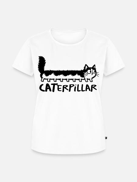 Chat chenille CATerpillar - Frauen Premium Bio T-Shirt - Weiß