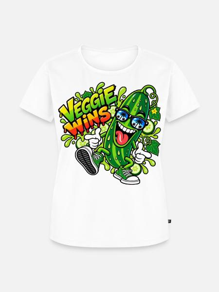 Veggie Wins Gurke - Frauen Premium Bio T-Shirt - Weiß