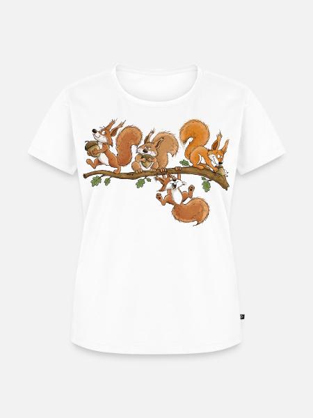Lustige Eichhörnchen Eichel Wald Tierhumor - Frauen Premium Bio T-Shirt - Weiß