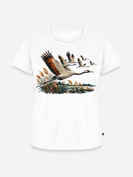 Kranichzug - Frauen Premium Bio T-Shirt - Weiß
