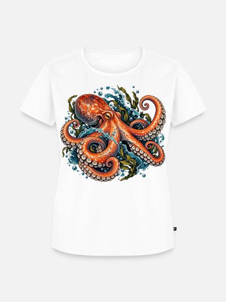 Oktopus - Frauen Premium Bio T-Shirt - Weiß