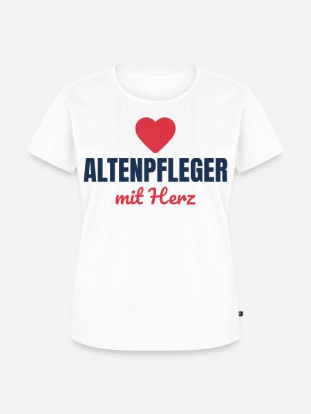 Altenpfleger mit Herz – Pflege Geschenk - Frauen Premium Bio T-Shirt - Weiß