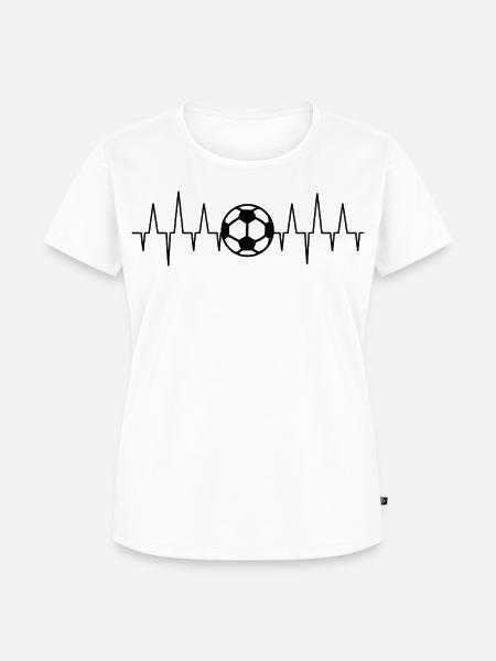 Fußball Herzschlag - Frauen Premium Bio T-Shirt - Weiß