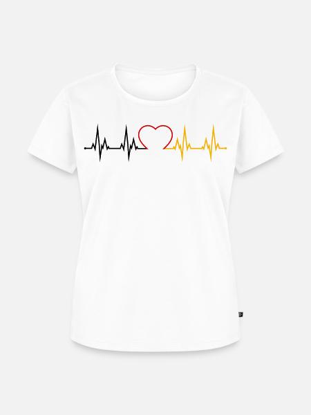 Deutschland Herzschlag - Frauen Premium Bio T-Shirt - Weiß