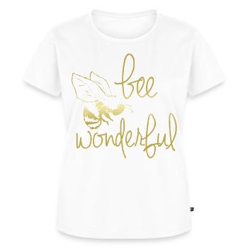 Biene - bee wonderful gold - Frauen Premium Bio T-Shirt - Weiß - Vorne - AI Model Female 172 dark (172cm)