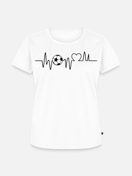 Fußball Herzschlag Fussball Fußballer - Frauen Premium Bio T-Shirt - Weiß