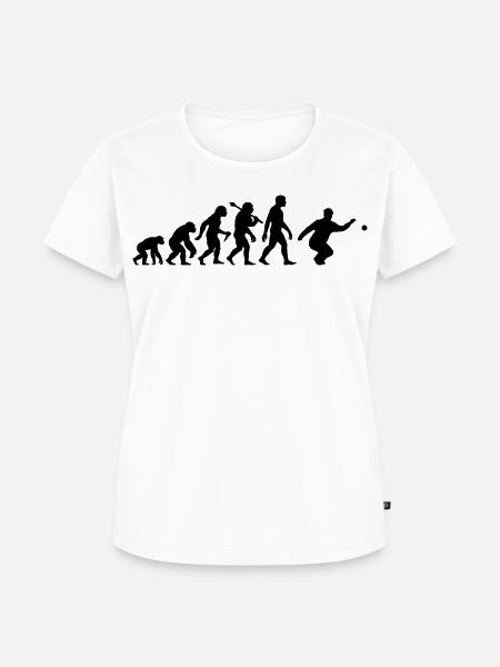 Boccia Und Petanque Evolution Wurf Spieler - Frauen Premium Bio T-Shirt - Weiß