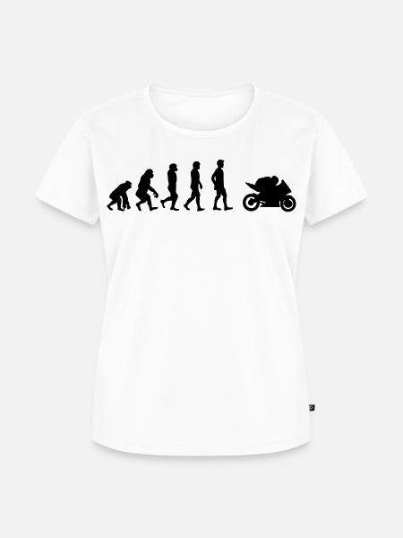 Motorrad Evolution - Frauen Premium Bio T-Shirt - Weiß