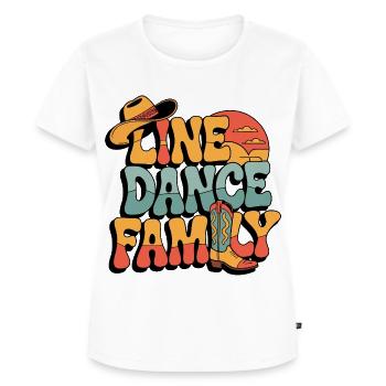 Line Dance Linedance Familie - Frauen Premium Bio T-Shirt - Weiß - Vorne - AI Model Female 172 dark (172cm)