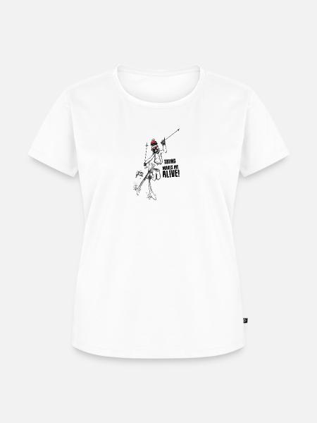 Lebendiges Skifahren - Frauen Premium Bio T-Shirt - Weiß