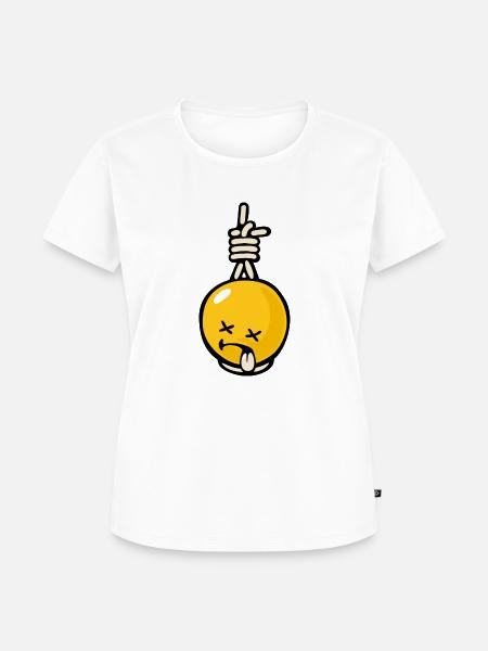 Smiley Suicidal - Frauen Premium Bio T-Shirt - Weiß