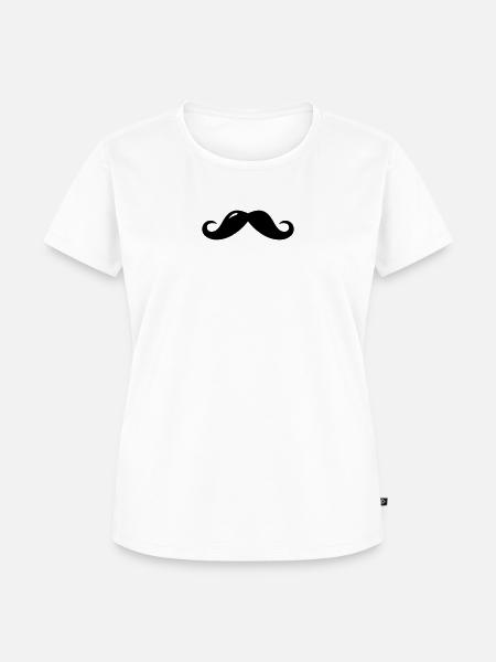 Schnurrbart - Frauen Premium Bio T-Shirt - Weiß
