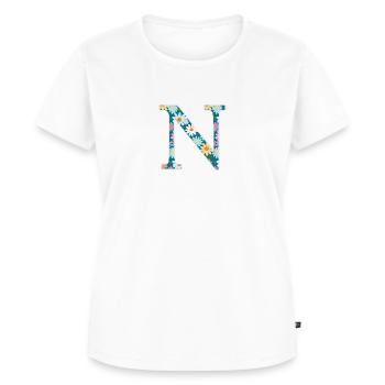 Motif floral Monogram N personnalisable - T-shirt Premium bio Femme - blanc - Devant - AI Model Female 172 dark (172cm)