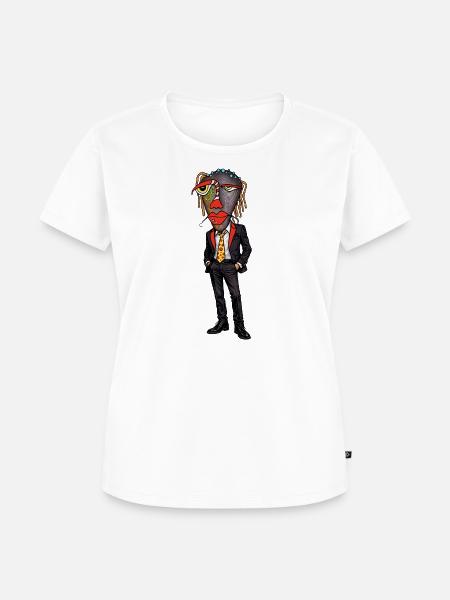 Surreales Anzugporträt Farbsplitter - Frauen Premium Bio T-Shirt - Weiß