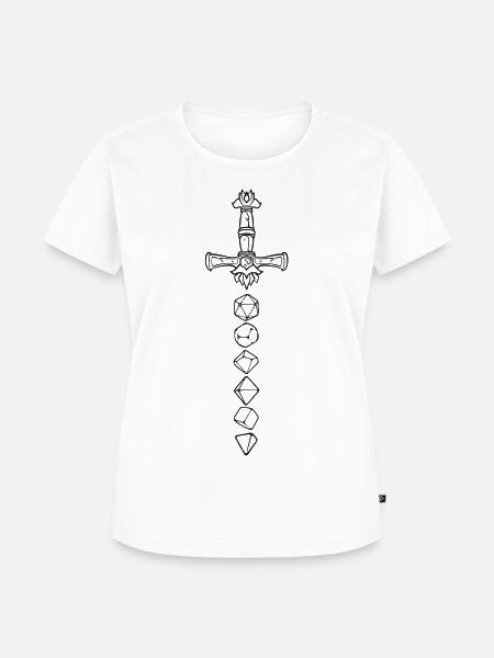 RPG Dice Sword - Frauen Premium Bio T-Shirt - Weiß