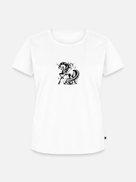 Raffinierte Einhorn-Silhouette - Frauen Premium Bio T-Shirt - Weiß
