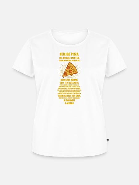 Kirche der Heiligen Pizza 🍕 - das Gebet - Frauen Premium Bio T-Shirt - Weiß