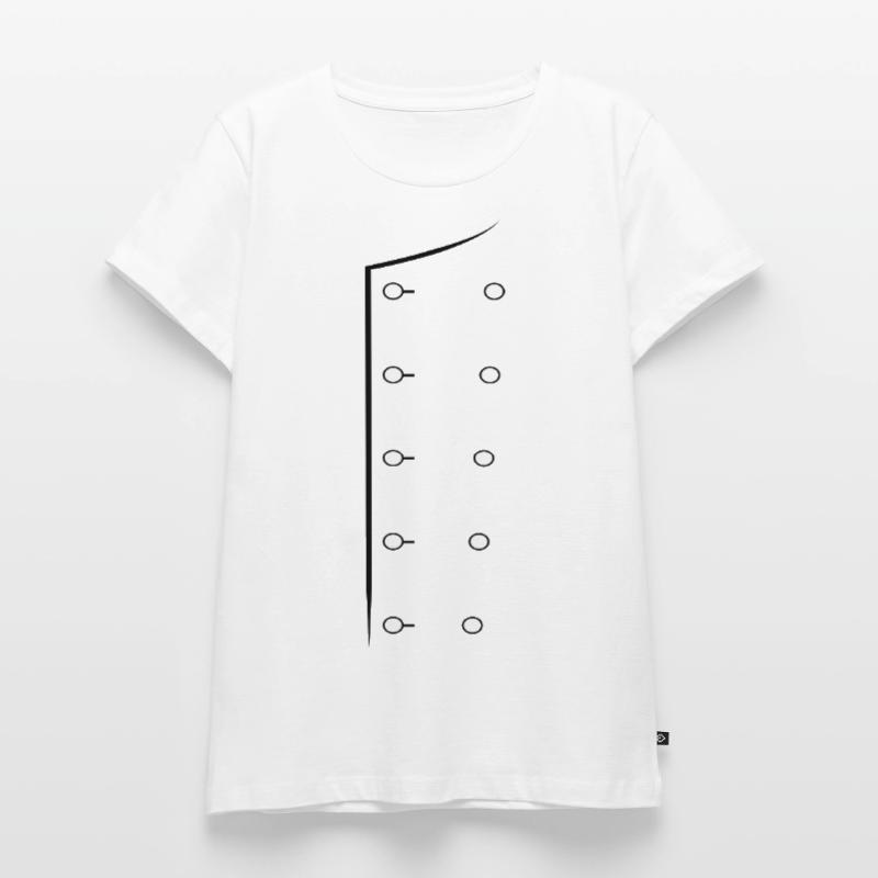 Code de chef Uniforme de Chef Dessin en ligne de Chef Veste de chef T-shirt Premium bio Femme