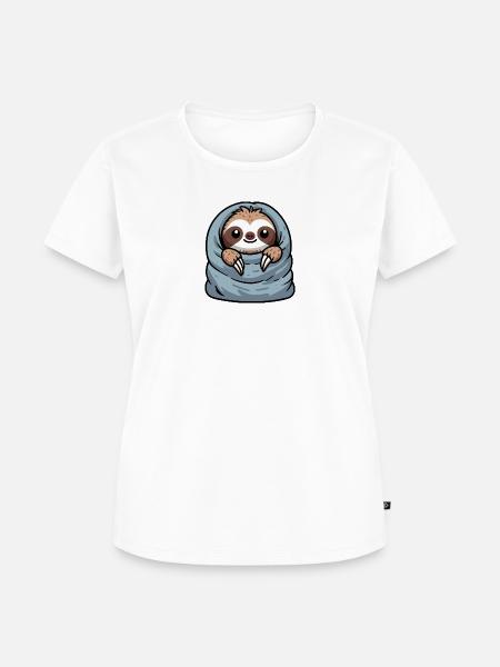 Faultier Schlafsack - Frauen Premium Bio T-Shirt - Weiß