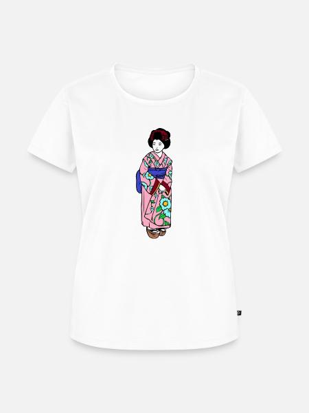 Geisha - Frauen Premium Bio T-Shirt - Weiß