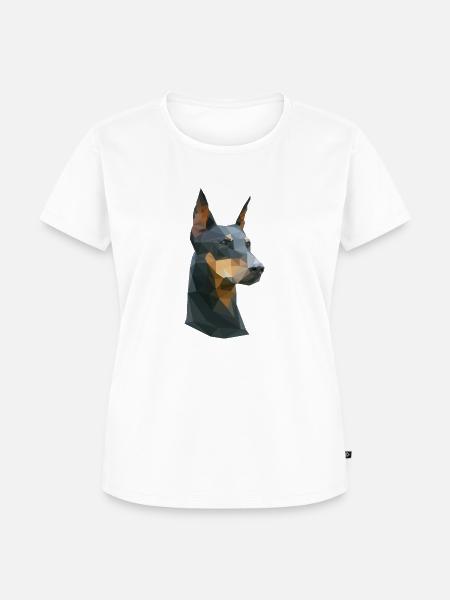 Low-Poly Dobermann - Frauen Premium Bio T-Shirt - Weiß