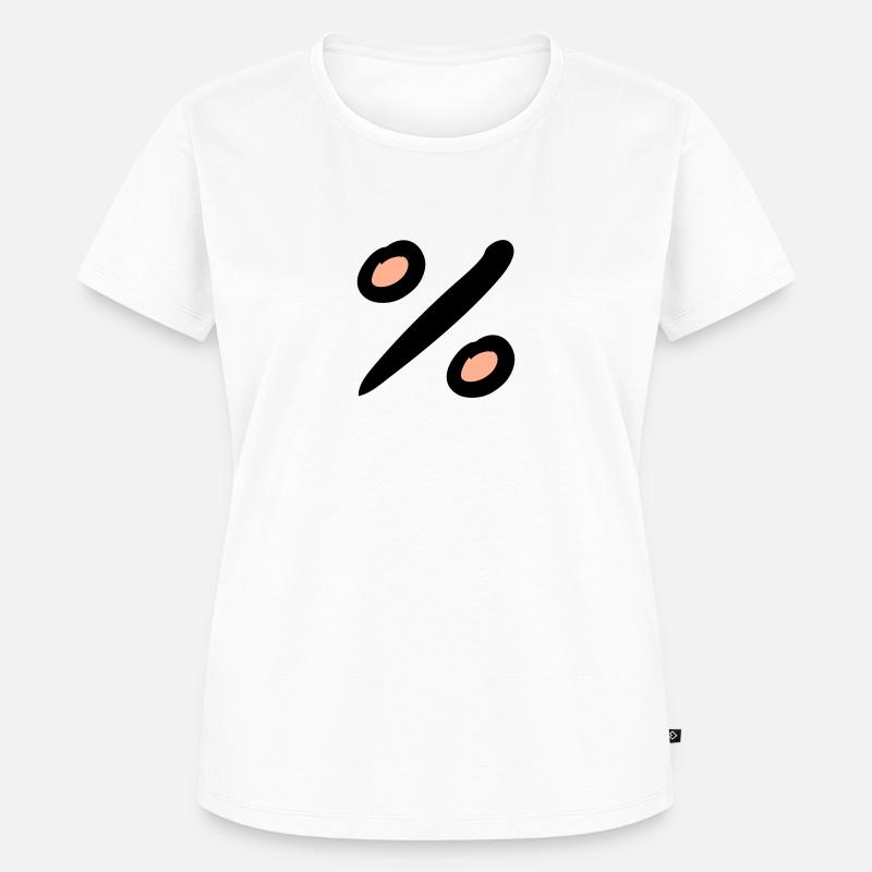 Ikon for procent. % tegn. Håndtegnet. - Premium økologisk T-shirt til kvinder - hvid