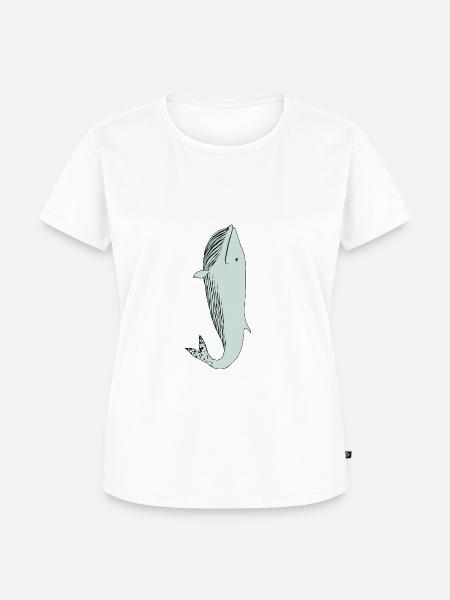 Blauer Wal - Frauen Premium Bio T-Shirt - Weiß