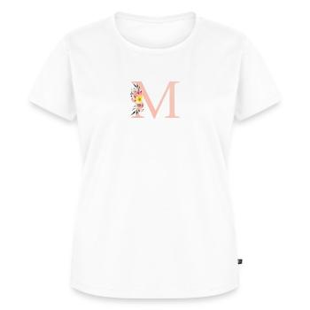 M Monogramme Floral - T-shirt Premium bio Femme - blanc - Devant - AI Model Female 172 dark (172cm)