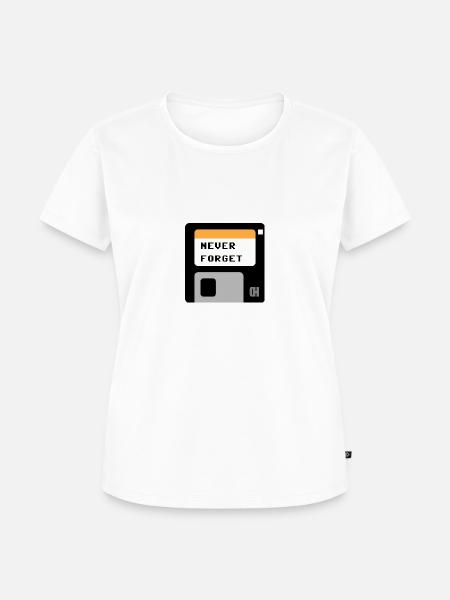 Diskette schwarz - Frauen Premium Bio T-Shirt - Weiß