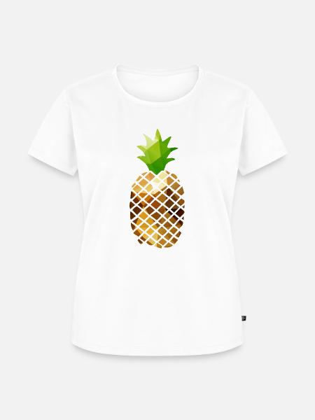 Pineapple (Low Poly) - Frauen Premium Bio T-Shirt - Weiß
