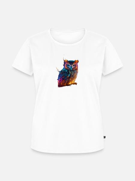 Neon Owl - Frauen Premium Bio T-Shirt - Weiß