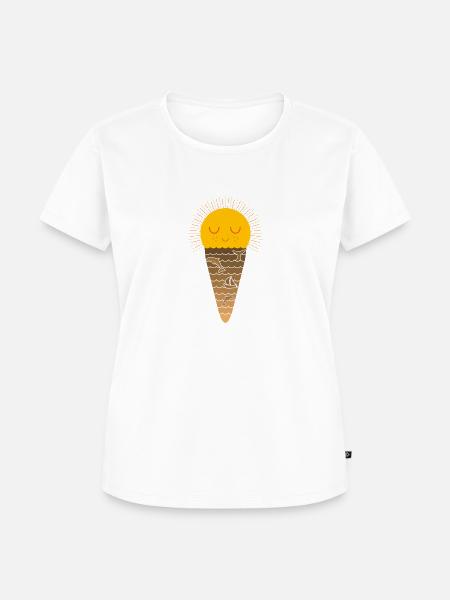Sonne (Waffel-Eis) - Frauen Premium Bio T-Shirt - Weiß