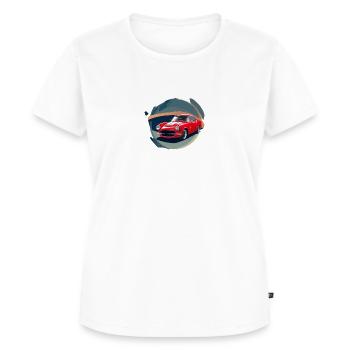 Red Classic Car - Frauen Premium Bio T-Shirt - Weiß - Vorne - AI Model Female 172 dark (172cm)