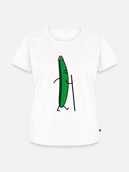 Wandernde Gurke - Frauen Premium Bio T-Shirt - Weiß