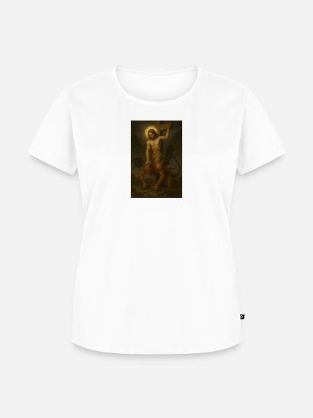 Jesus besiegt Teufel - Frauen Premium Bio T-Shirt - Weiß