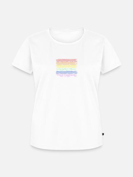 Rainbow Pride Striped - Frauen Premium Bio T-Shirt - Weiß