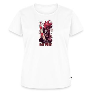 Huhn BBQ Eat Beef Slaughterhouse - Frauen Premium Bio T-Shirt - Weiß - Vorne - AI Model Female 172 dark (172cm)
