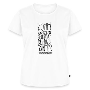 wir gehen den Bach runter - Frauen Premium Bio T-Shirt - Weiß - Vorne - AI Model Female 172 dark (172cm)