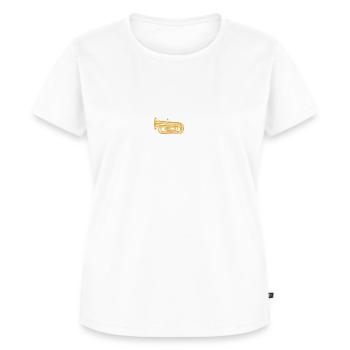 Der Tubist jetzt ist da Tuba Blasmusik Tubaspieler - Frauen Premium Bio T-Shirt - Weiß - Vorne - AI Model Female 172 dark (172cm)