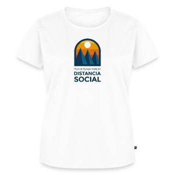 Distance sociale - T-shirt Premium bio Femme - blanc - Devant - AI Model Female 172 dark (172cm)