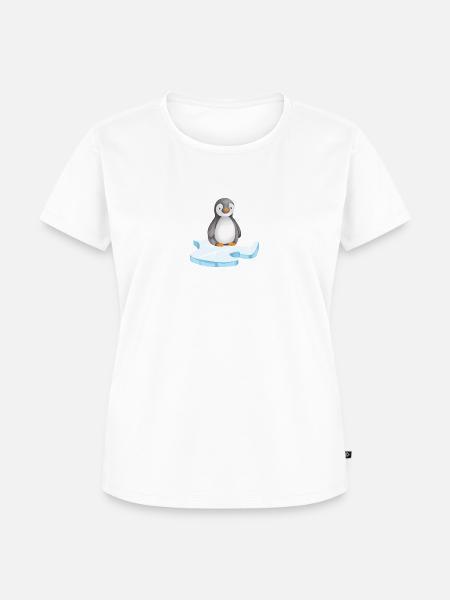 Pinguin auf einer Eisscholle - Frauen Premium Bio T-Shirt - Weiß