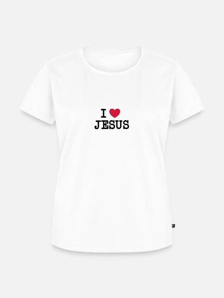 Ich liebe Jesus - Frauen Premium Bio T-Shirt - Weiß