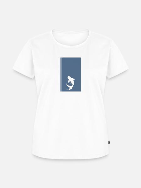 Koi Fisch Fischer - Frauen Premium Bio T-Shirt - Weiß
