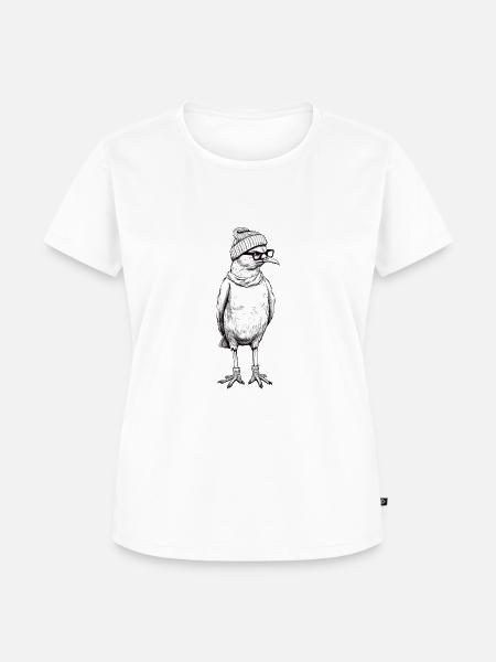 Hipster Möwe - Frauen Premium Bio T-Shirt - Weiß