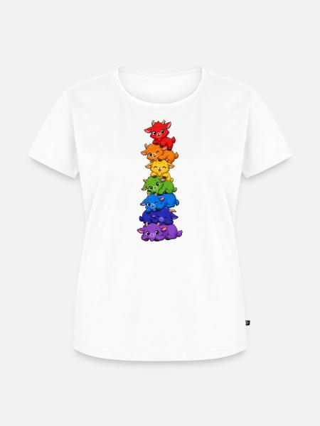 Regenbogen-qualle Pride Kawaii Niedlich Lgbtq - Frauen Premium Bio T-Shirt - Weiß