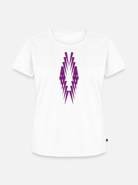 Geometrische Violettspitzen Silhouette - Frauen Premium Bio T-Shirt - Weiß