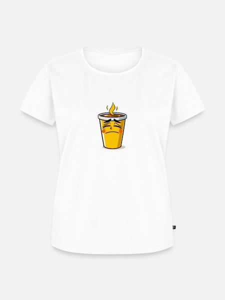 Lustiger Kaffeebecher - Frauen Premium Bio T-Shirt - Weiß